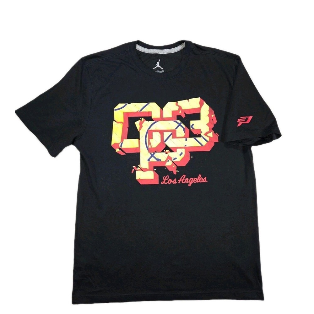 Mens Air Jordan Chris Paul CP3 Los Angeles Short Sleeve T Shirt XL Black